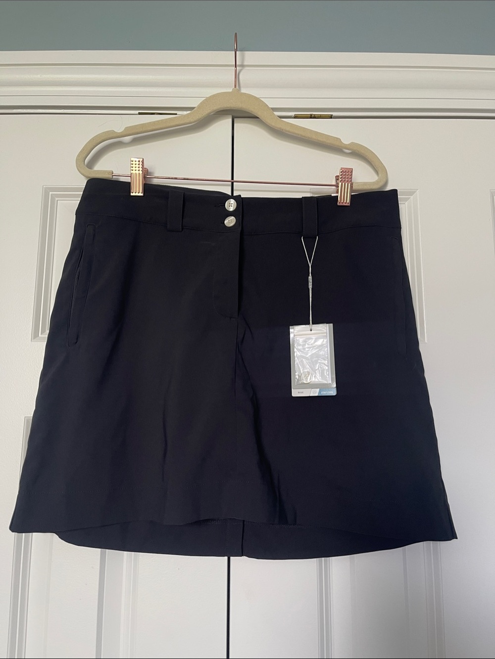 Nike Women's Black Dri-fit Golf Skort with Button Waist